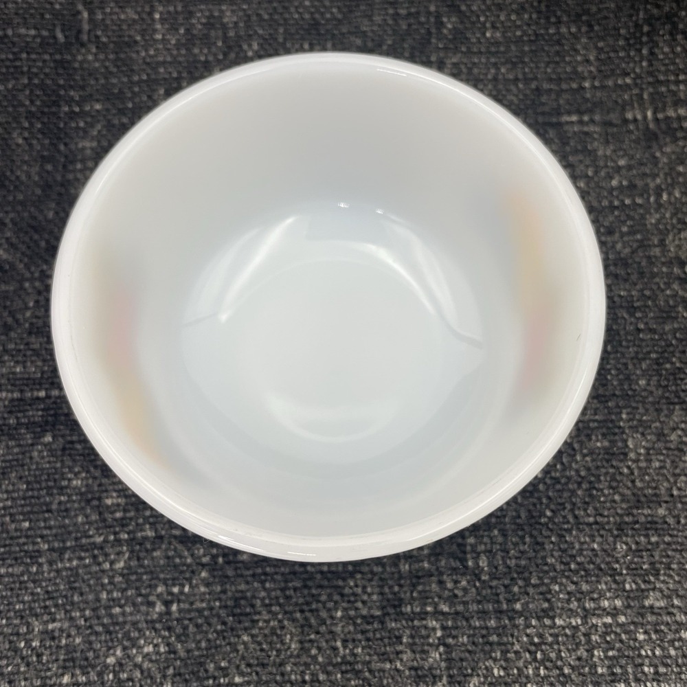 Vintage Anchor Hocking Fire King 6oz White Custard Cup Bounty Fruit Pattern #434 - Picture 5 of 10